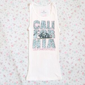 y2k california republic leopard print ribbed tank mcbling